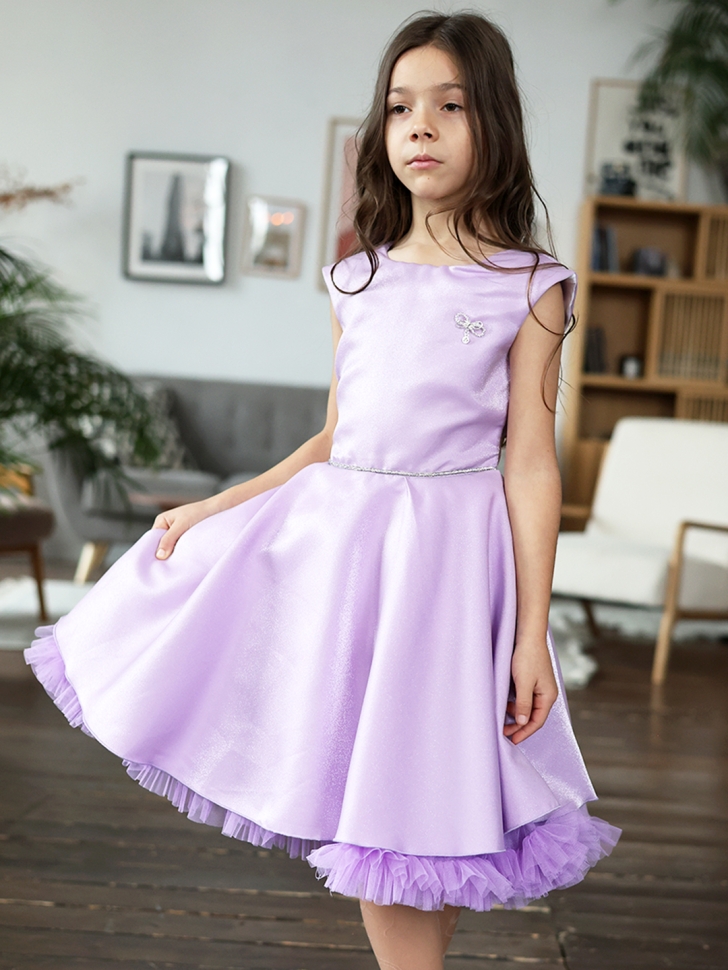 Платье для девочки БУШОН ST35, праздничное цвет сиреневый 