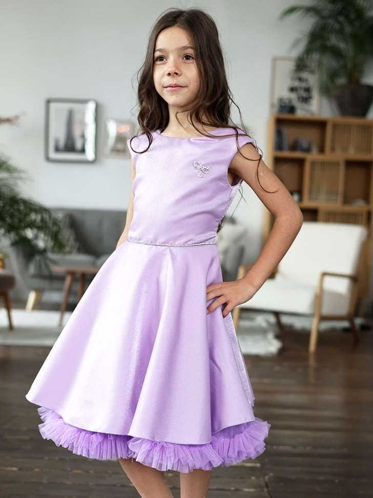 Платье для девочки БУШОН ST35, праздничное цвет сиреневый 