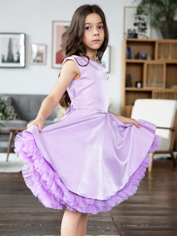 Платье для девочки БУШОН ST35, праздничное цвет сиреневый 