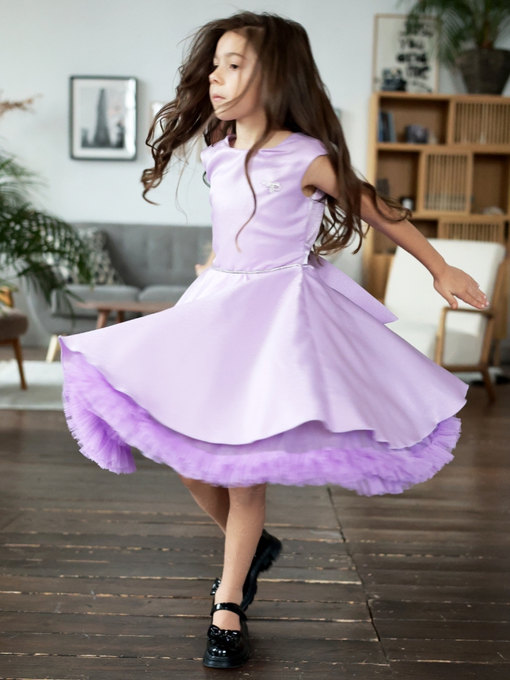 Платье для девочки БУШОН ST35, праздничное цвет сиреневый 