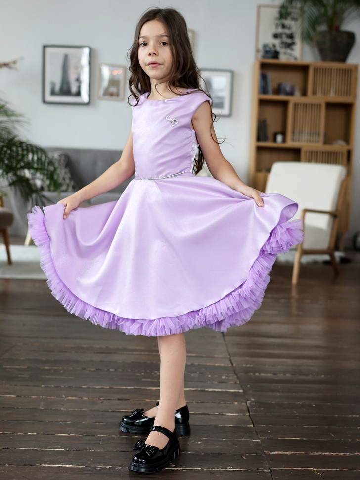 Платье для девочки БУШОН ST35, праздничное цвет сиреневый 