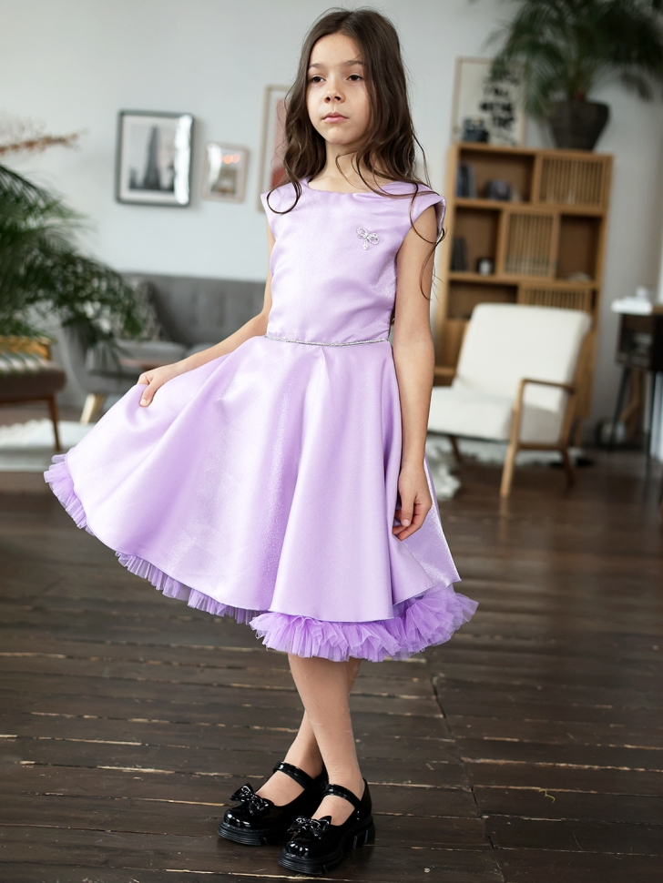 Платье для девочки БУШОН ST35, праздничное цвет сиреневый 