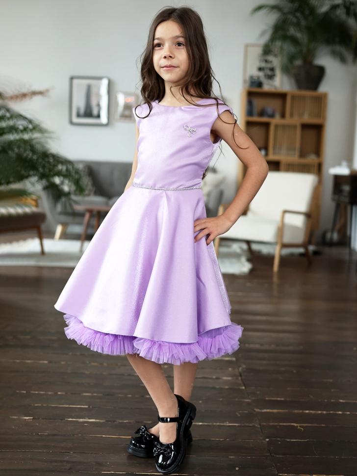 Платье для девочки БУШОН ST35, праздничное цвет сиреневый 