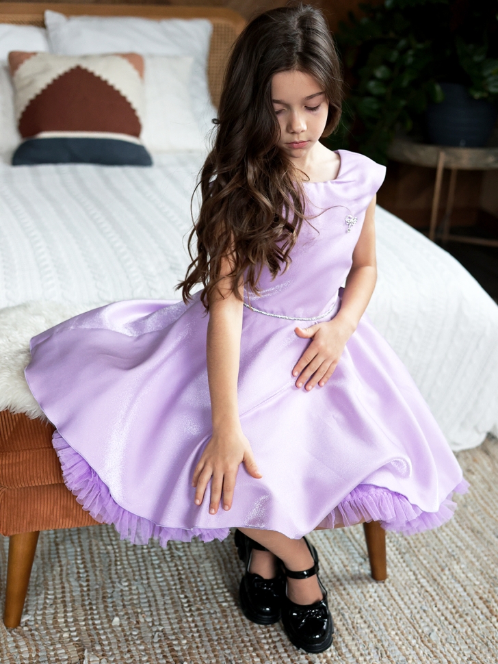 Платье для девочки БУШОН ST35, праздничное цвет сиреневый 