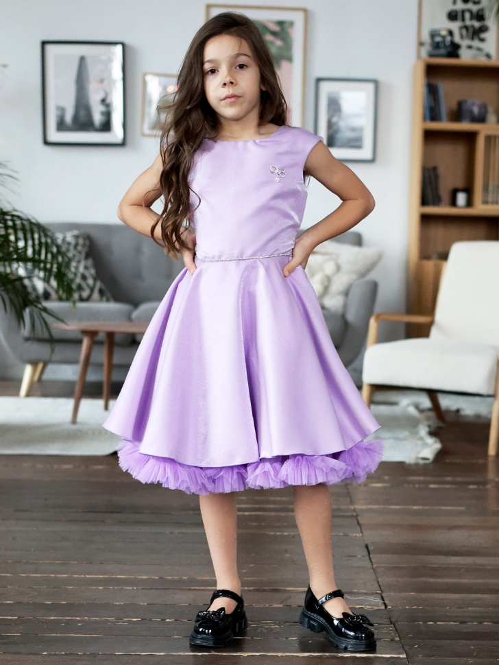 Платье для девочки БУШОН ST35, праздничное цвет сиреневый 
