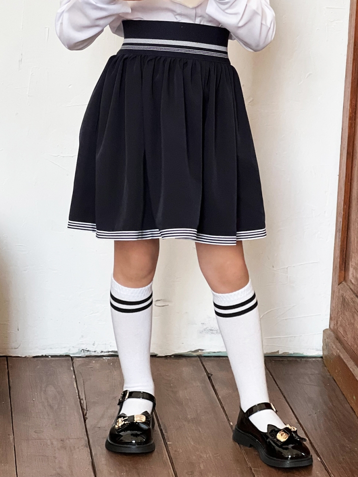 Юбка для девочек школьная БУШОН, модель SK90, цвет темно-синий