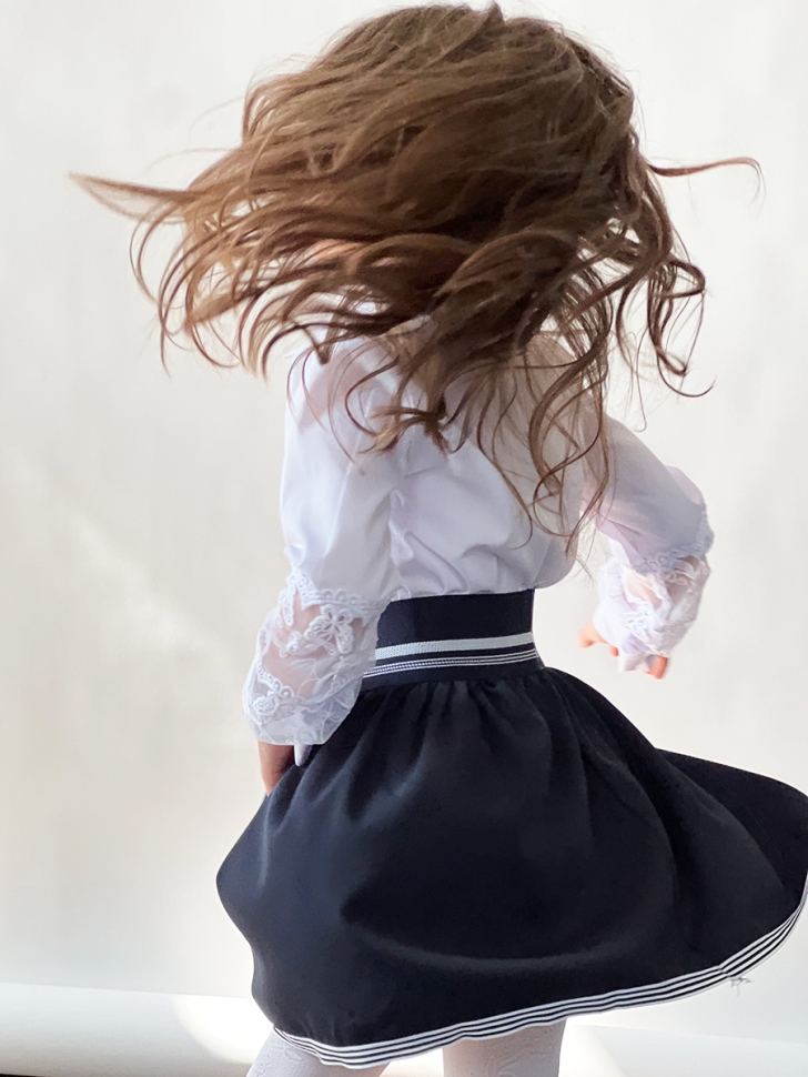 Юбка для девочек школьная БУШОН, модель SK90, цвет темно-синий