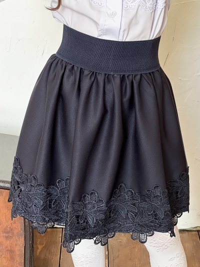 Юбка для девочек школьная БУШОН, модель SK90, цвет темно-синий