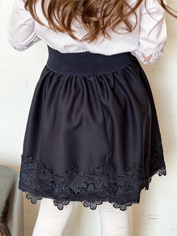 Юбка для девочек школьная БУШОН, модель SK90, цвет темно-синий