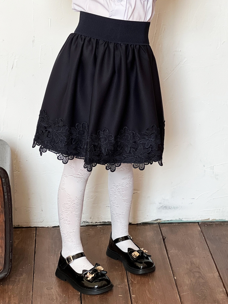 Юбка для девочек школьная БУШОН, модель SK90, цвет темно-синий