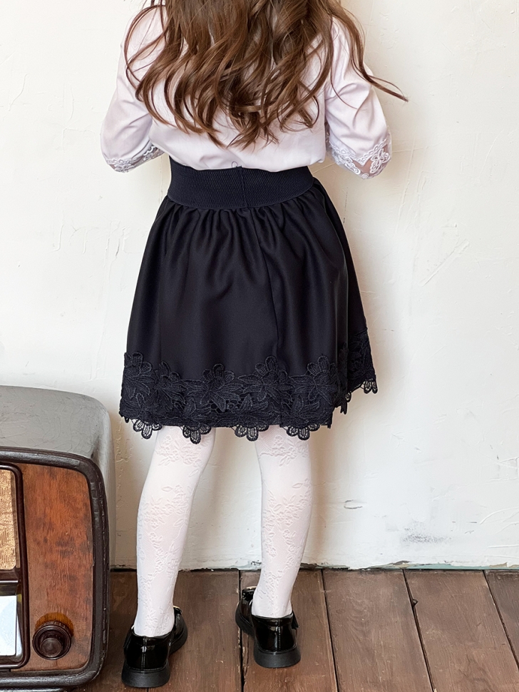 Юбка для девочек школьная БУШОН, модель SK90, цвет темно-синий