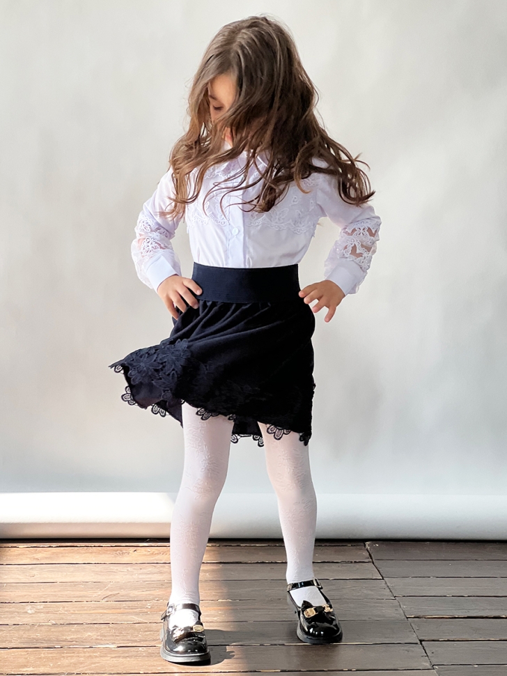 Юбка для девочек школьная БУШОН, модель SK90, цвет темно-синий