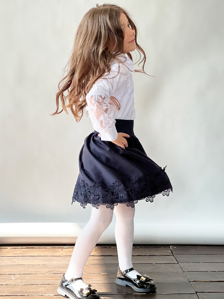 Юбка для девочек школьная БУШОН, модель SK90, цвет темно-синий