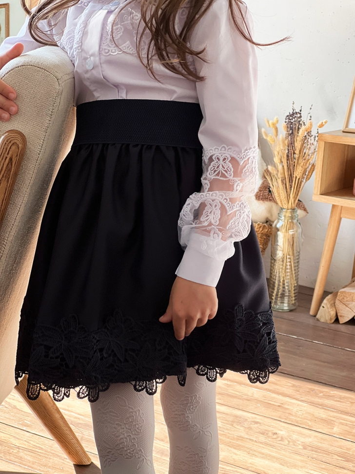 Юбка для девочек школьная БУШОН, модель SK90, цвет темно-синий