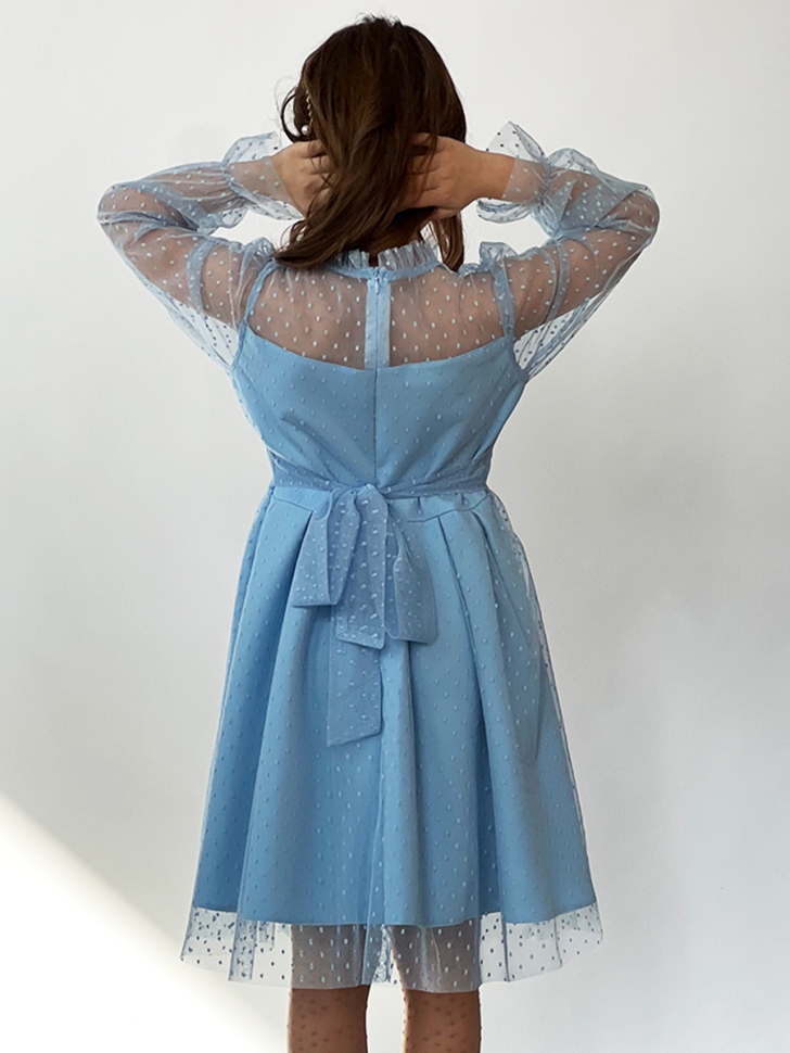 Платье для девочки нарядное БУШОН ST77, цвет голубой