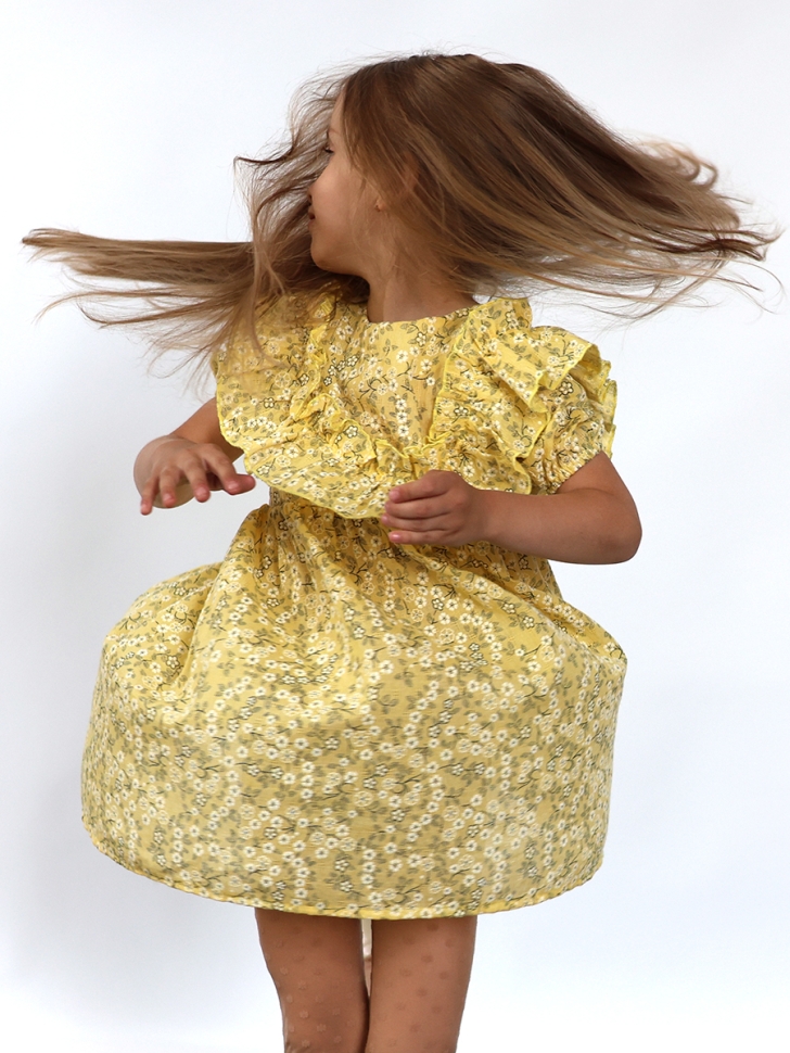 Платье для девочки вискоза БУШОН ST69, цвет желтый 