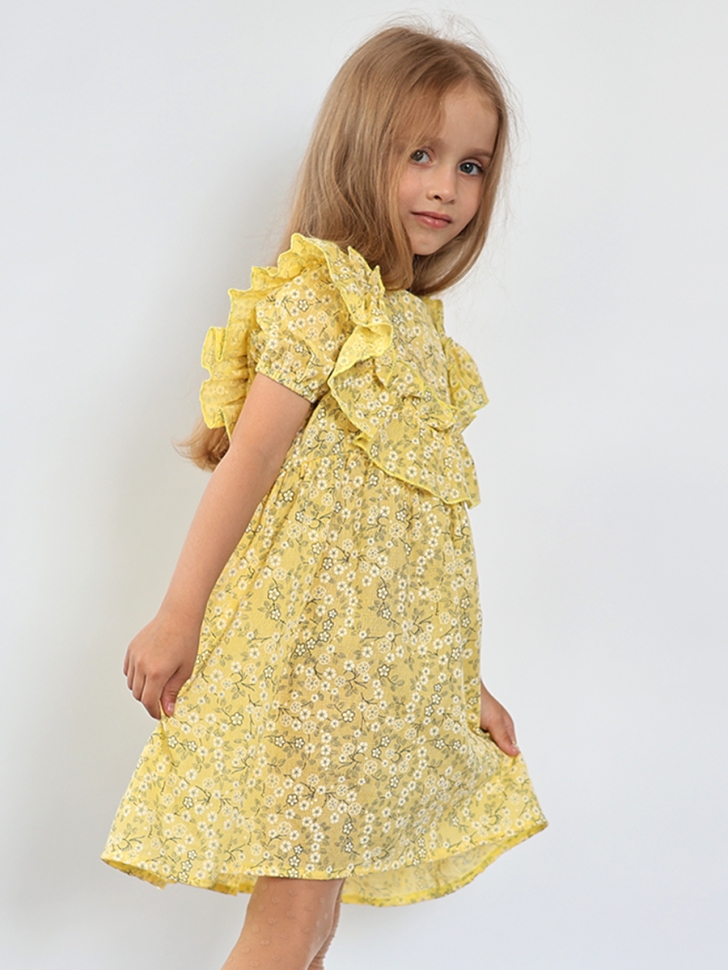 Платье для девочки вискоза БУШОН ST69, цвет желтый 