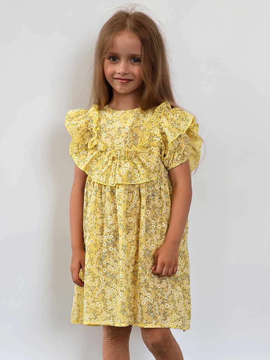 Платье для девочки вискоза БУШОН ST69, цвет желтый 