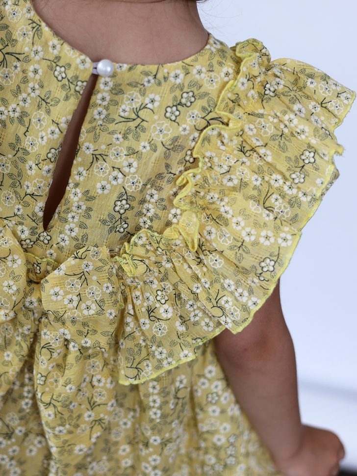 Платье для девочки вискоза БУШОН ST69, цвет желтый 