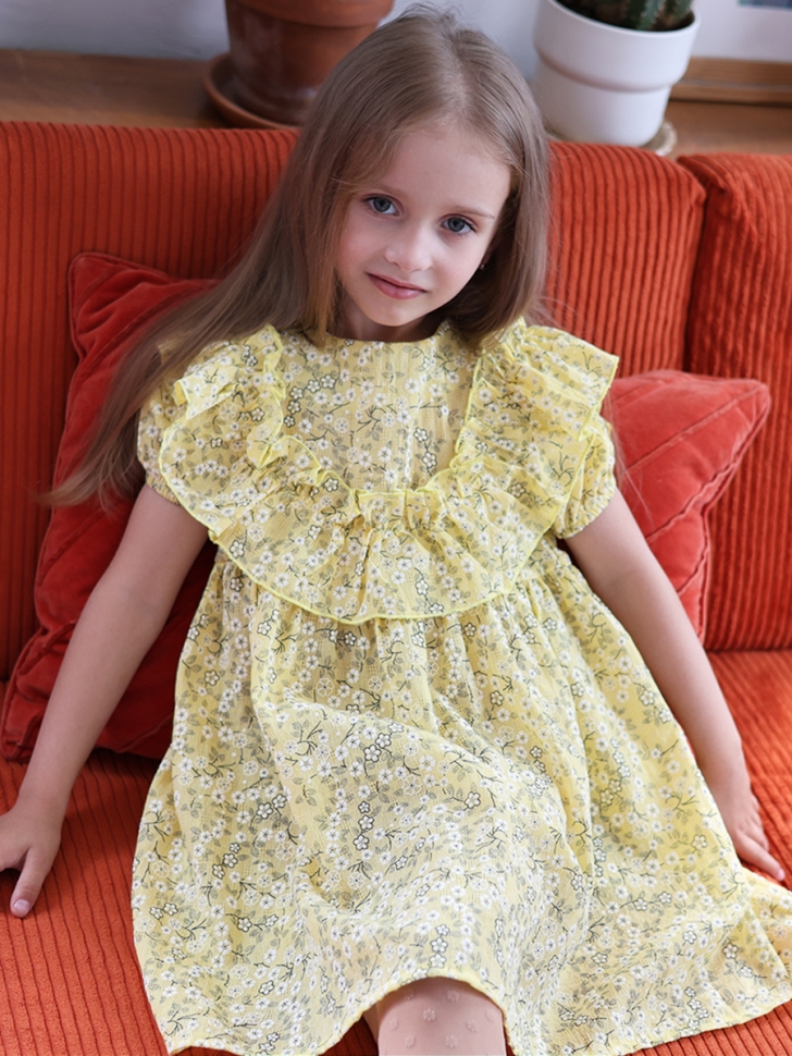 Платье для девочки вискоза БУШОН ST69, цвет желтый 