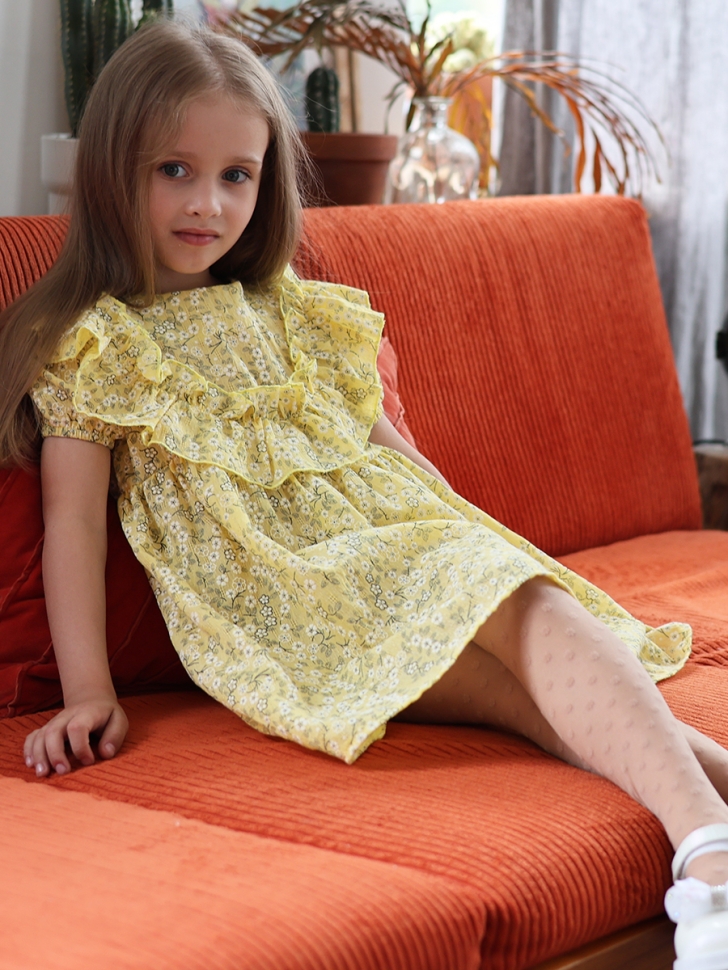 Платье для девочки вискоза БУШОН ST69, цвет желтый 