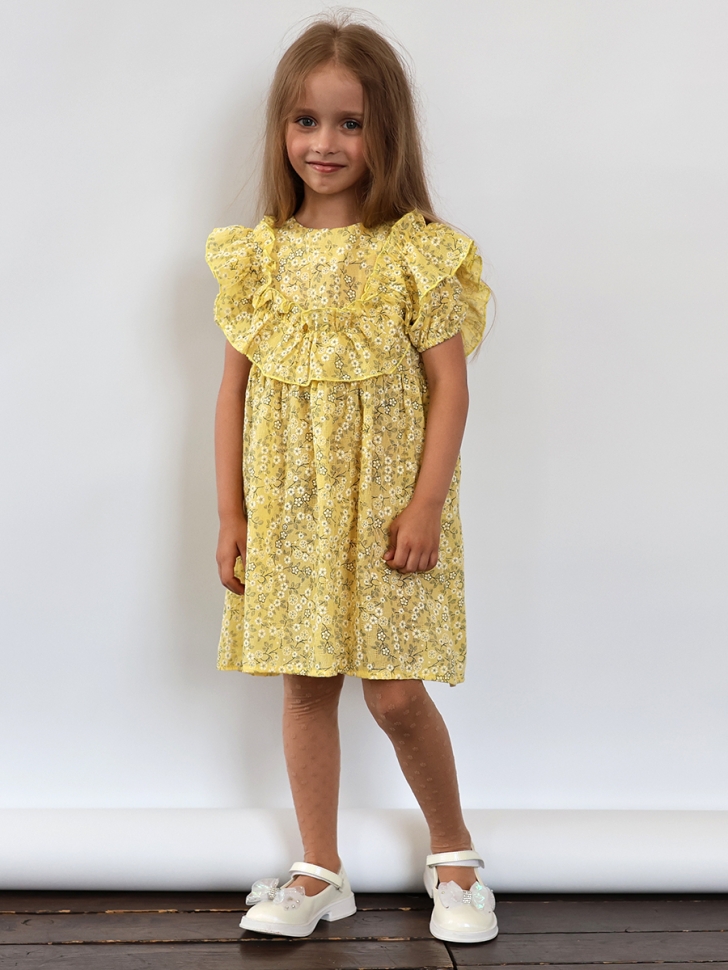 Платье для девочки вискоза БУШОН ST69, цвет желтый 
