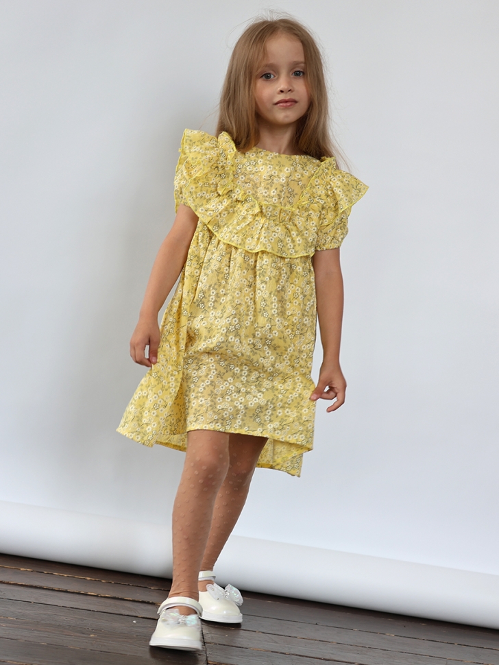 Платье для девочки вискоза БУШОН ST69, цвет желтый 