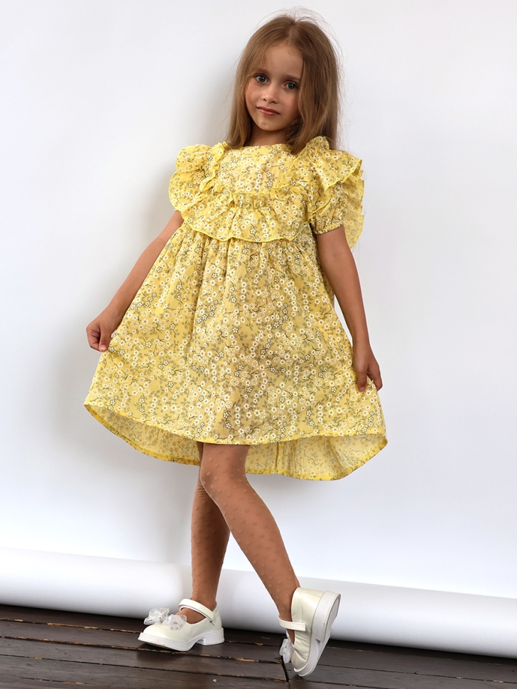Платье для девочки вискоза БУШОН ST69, цвет желтый 