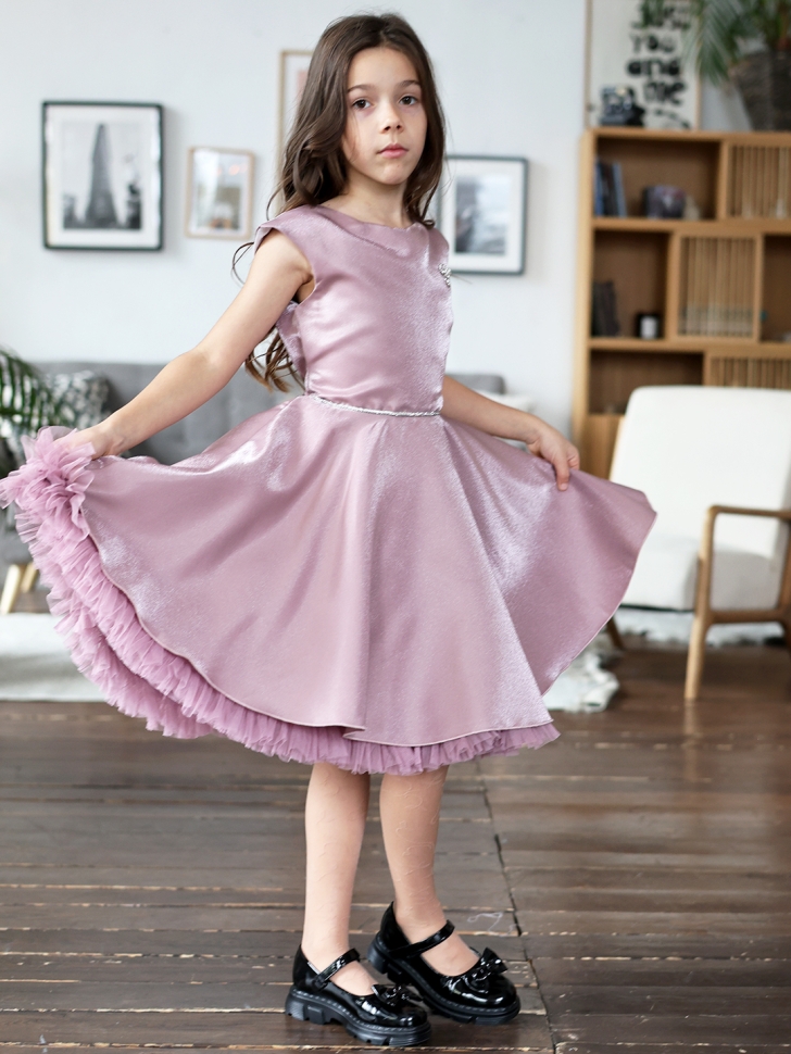 Платье для девочки БУШОН ST35, праздничное цвет чайная роза