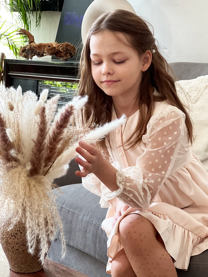 Платье для девочки нарядное БУШОН ST52, цвет бежевый