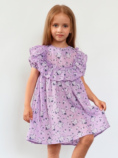 Платье для девочки вискоза БУШОН ST69, цвет сиреневый