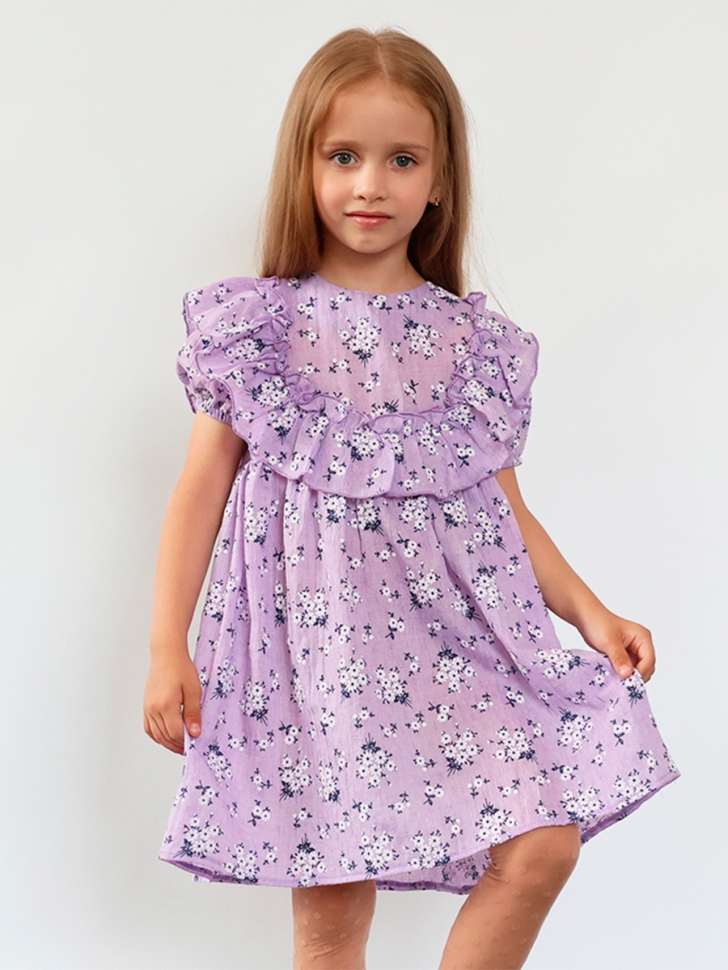 Платье для девочки вискоза БУШОН ST69, цвет сиреневый 