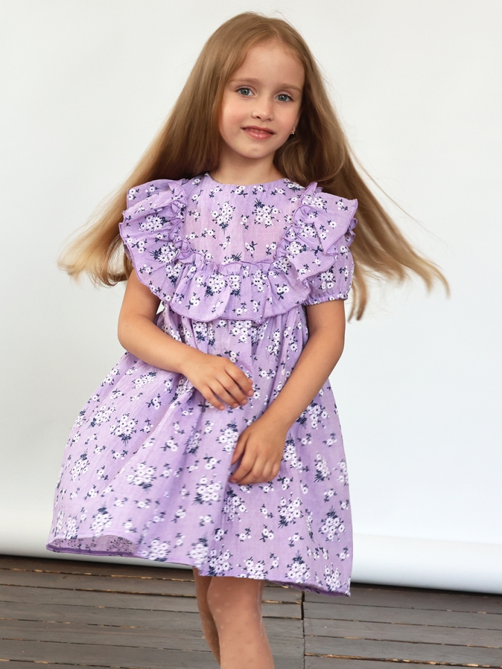 Платье для девочки вискоза БУШОН ST69, цвет сиреневый 