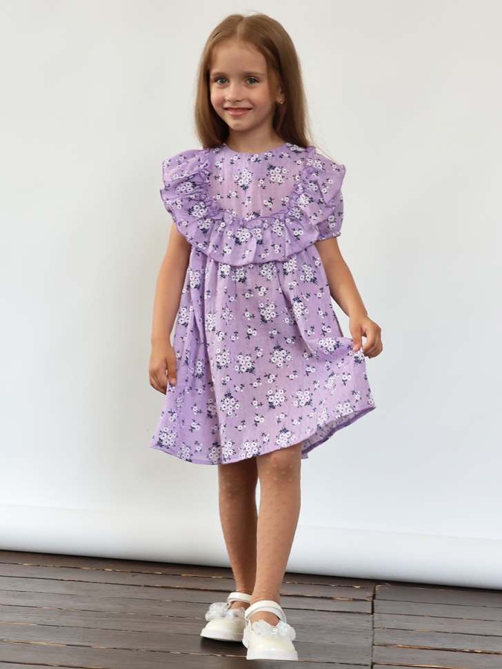 Платье для девочки вискоза БУШОН ST69, цвет сиреневый 