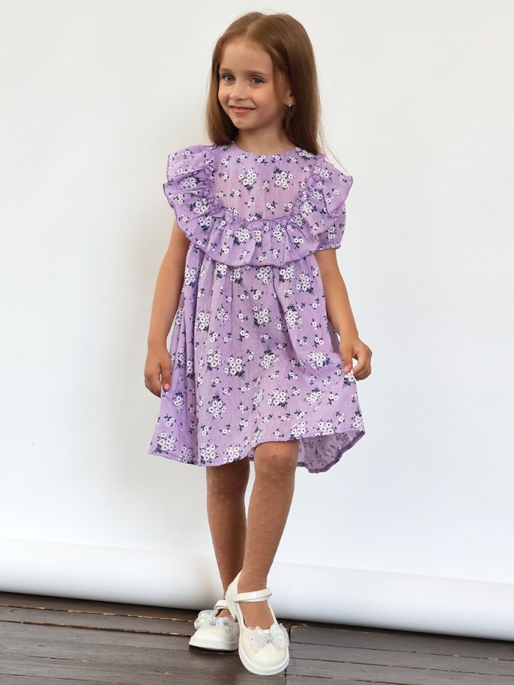 Платье для девочки вискоза БУШОН ST69, цвет сиреневый 