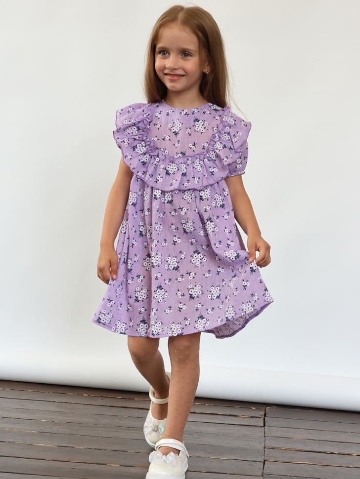 Платье для девочки вискоза БУШОН ST69, цвет сиреневый 