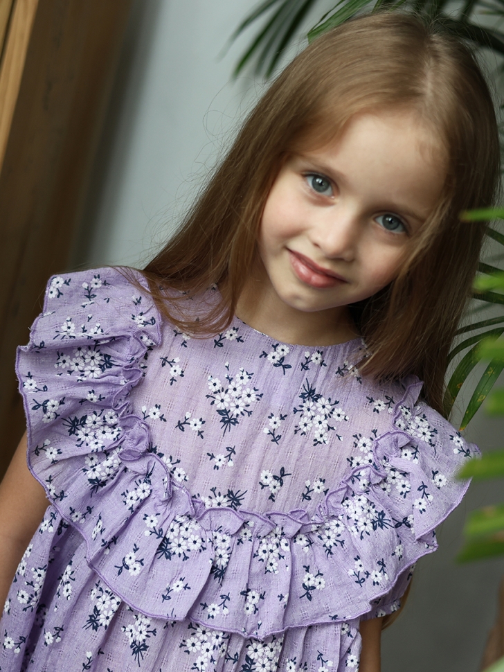 Платье для девочки вискоза БУШОН ST69, цвет сиреневый 