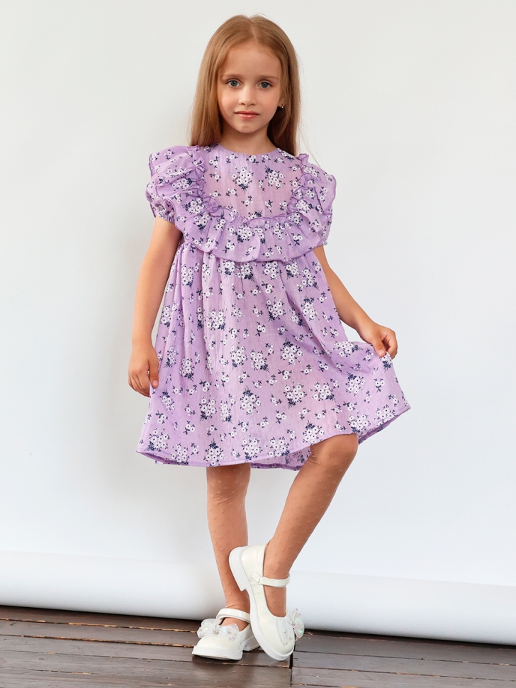 Платье для девочки вискоза БУШОН ST69, цвет сиреневый 