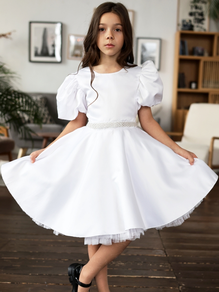 Платье для девочки БУШОН ST34, праздничное цвет белый