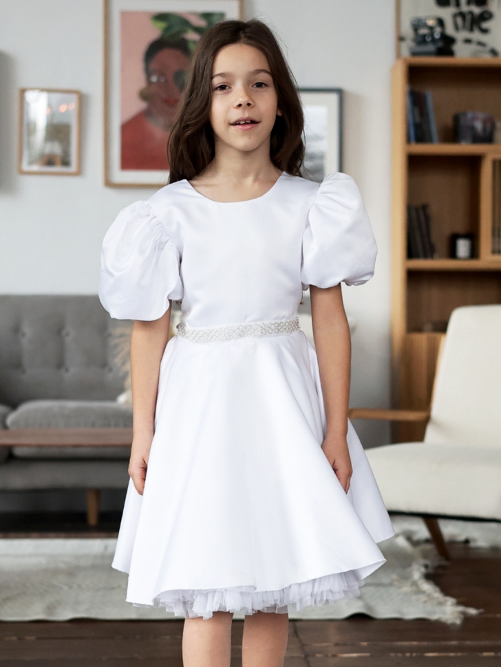 Платье для девочки БУШОН ST34, праздничное цвет белый