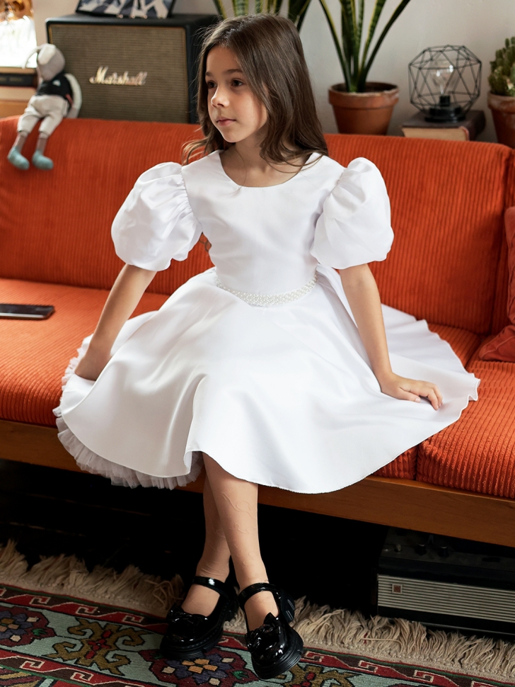 Платье для девочки БУШОН ST34, праздничное цвет белый