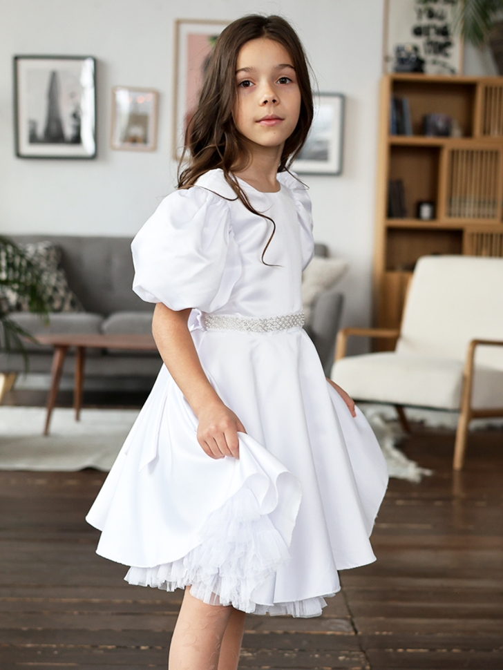 Платье для девочки БУШОН ST34, праздничное цвет белый