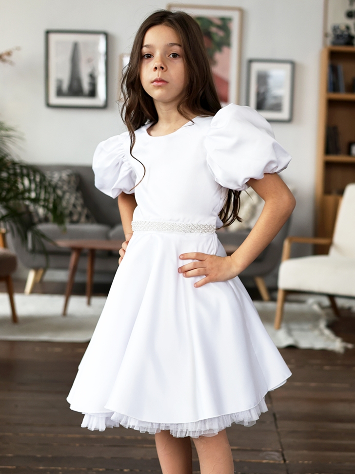 Платье для девочки БУШОН ST34, праздничное цвет белый