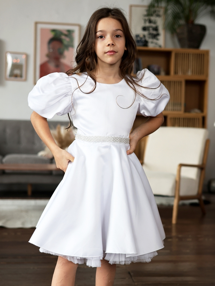 Платье для девочки БУШОН ST34, праздничное цвет белый