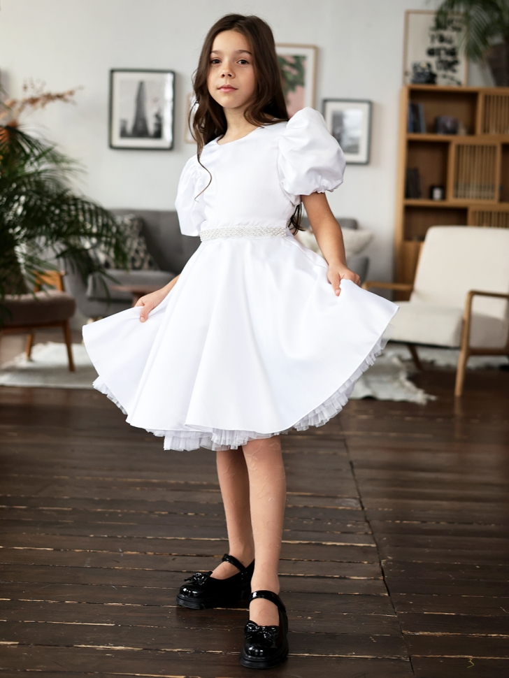 Платье для девочки БУШОН ST34, праздничное цвет белый
