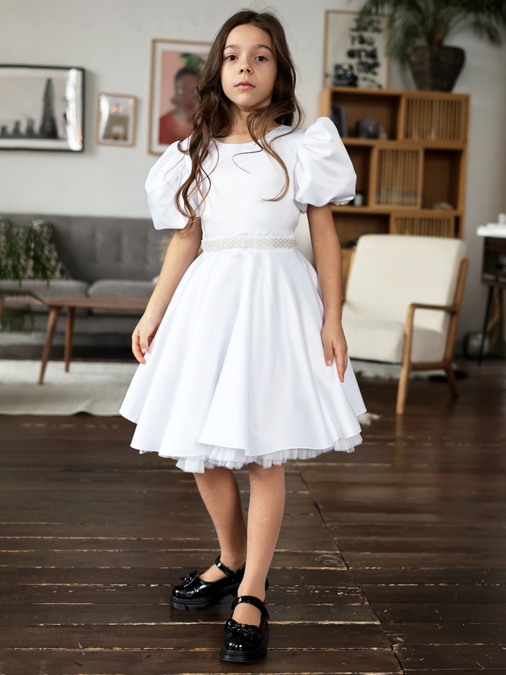 Платье для девочки БУШОН ST34, праздничное цвет белый