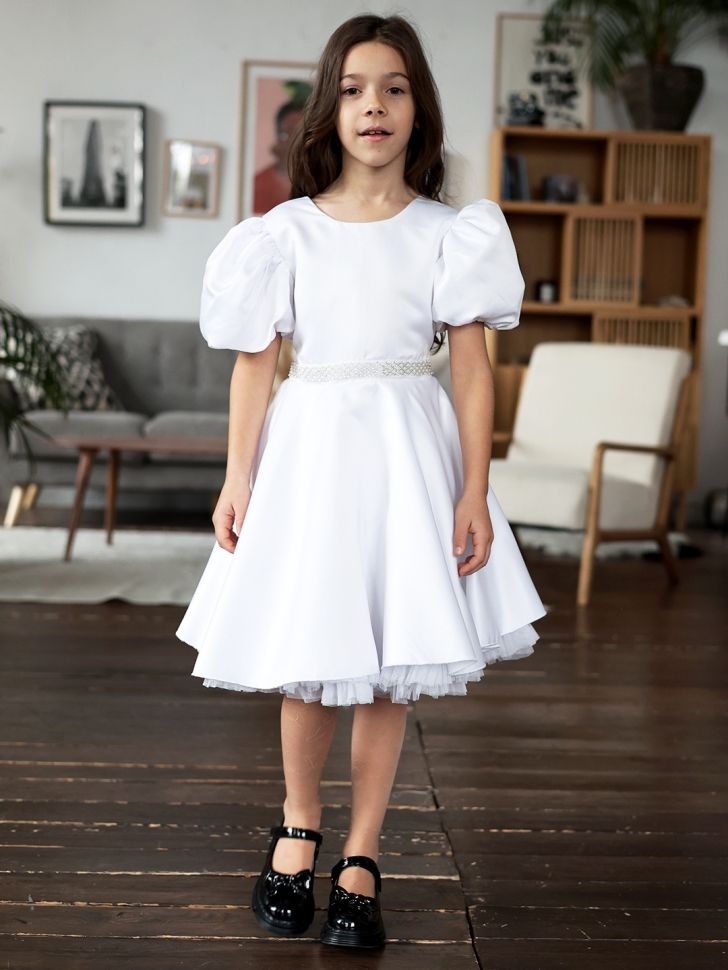 Платье для девочки БУШОН ST34, праздничное цвет белый
