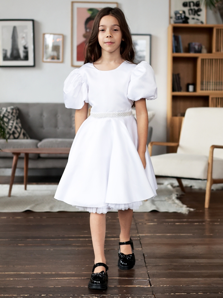 Платье для девочки БУШОН ST34, праздничное цвет белый