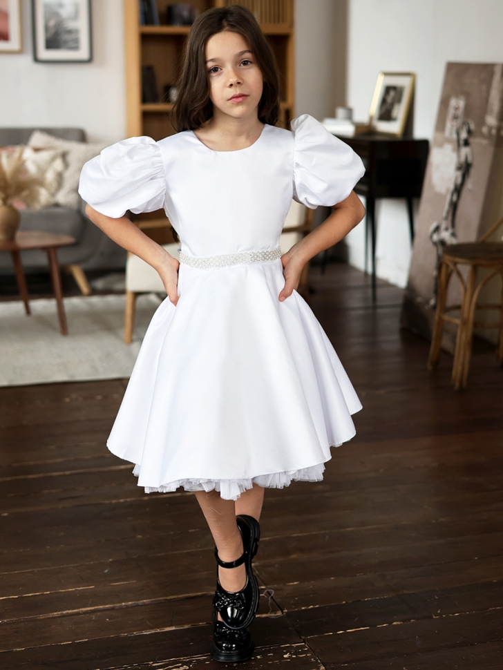 Платье для девочки БУШОН ST34, праздничное цвет белый