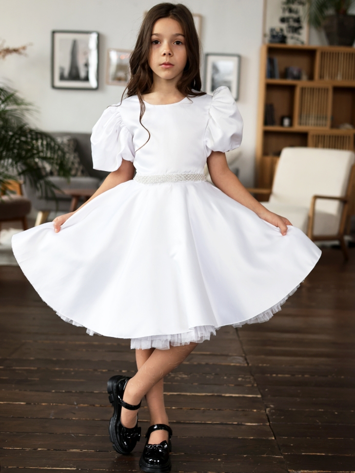 Платье для девочки БУШОН ST34, праздничное цвет белый